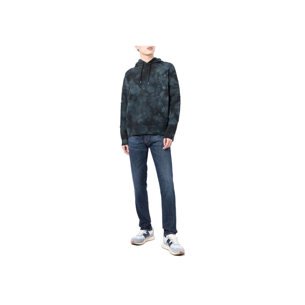 Emporio Armani SS23 Худи с завязками тай-дай Мужские худи Синий 3L1MFU-1JHSZ-F640