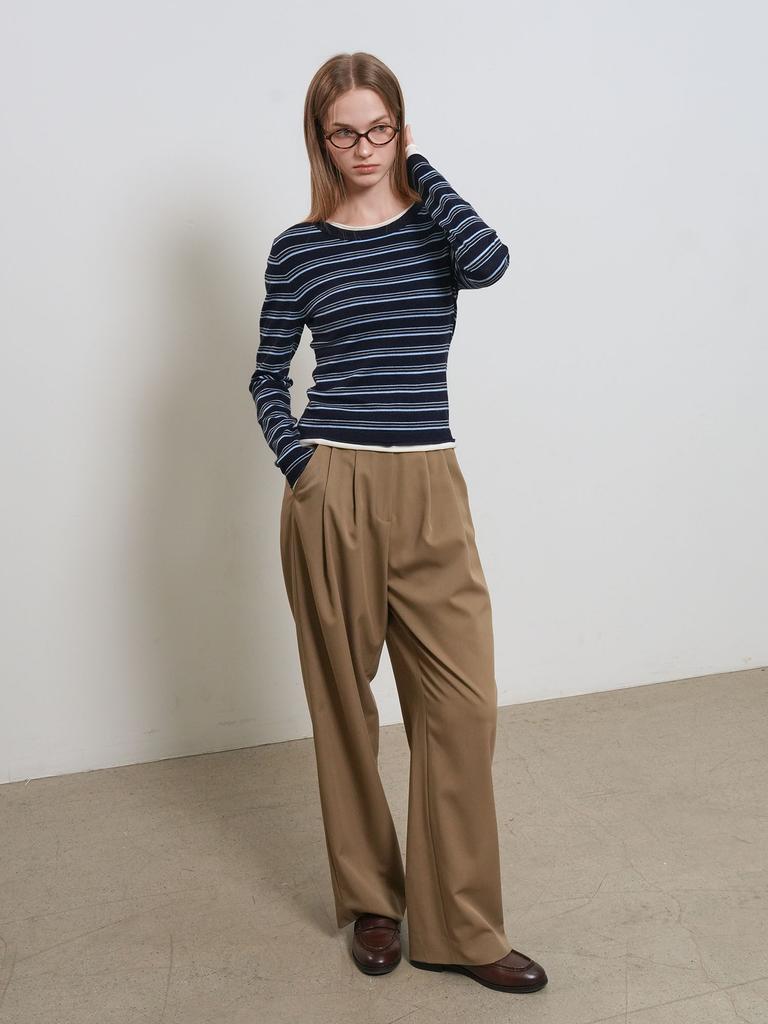 GENERALIDEA Striped Layered Pullover [Navy] / Gf1Lkp522