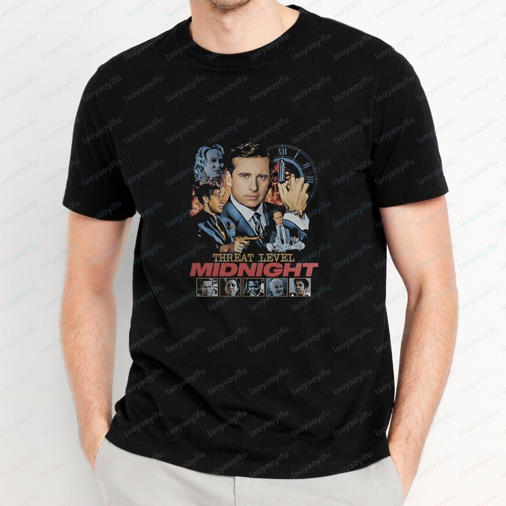 New Style Tops and T-shirts, Threat Level Midnight Short-sleeved Shirts Suitable for Both Men and Women, Comfortable T-shirts