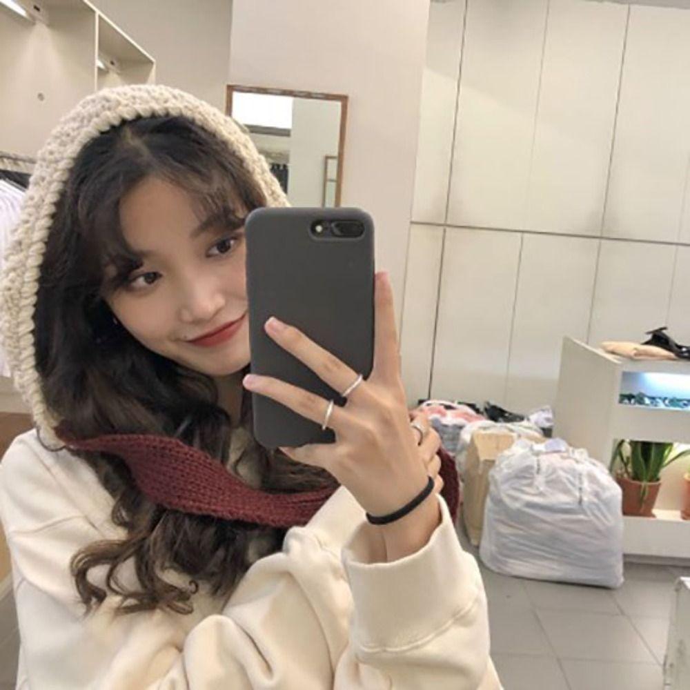 Warm Warm Hat Woolen Yarn Ear Protection Hat Knitted Loose Tie Up Hood Autumn and Winter