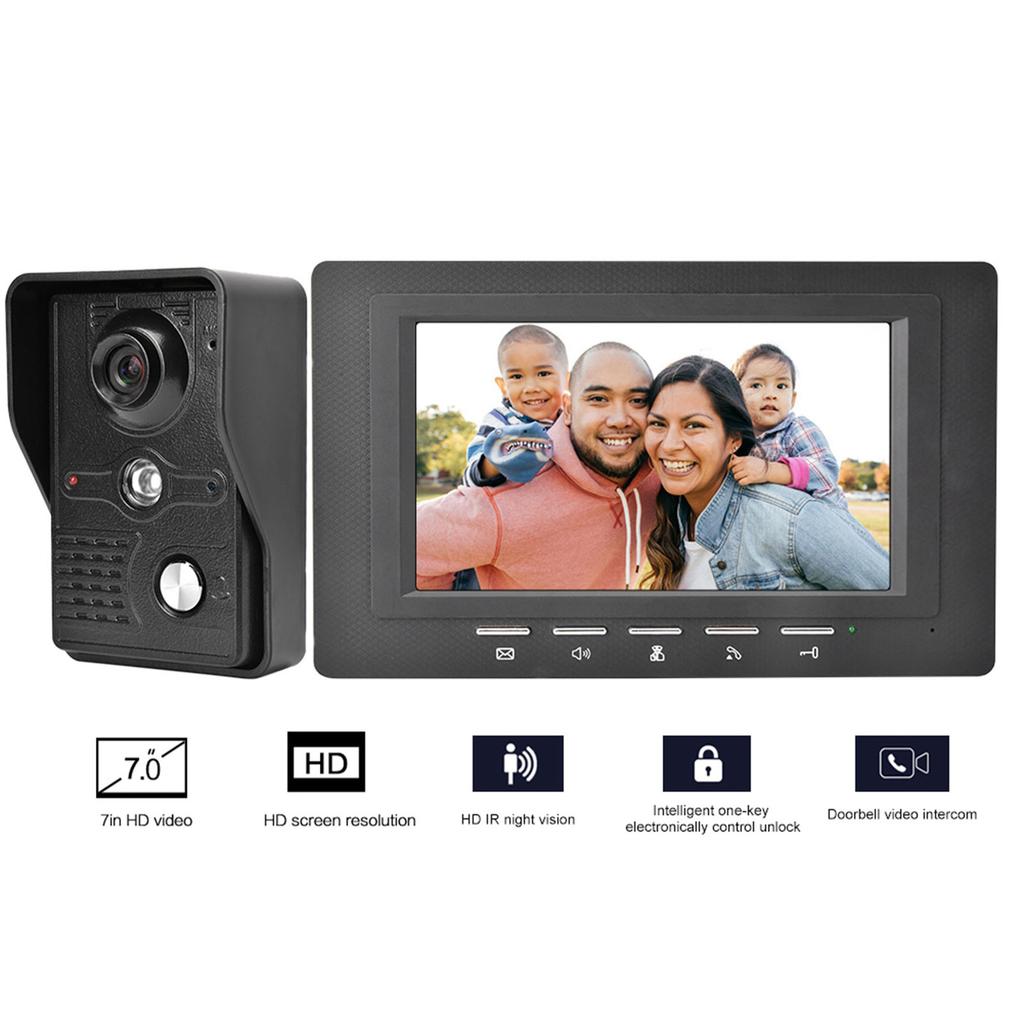 7-дюймовый TFT LCD видеодомофон домофон дверной звонок комплект 700TV линия ночное видение