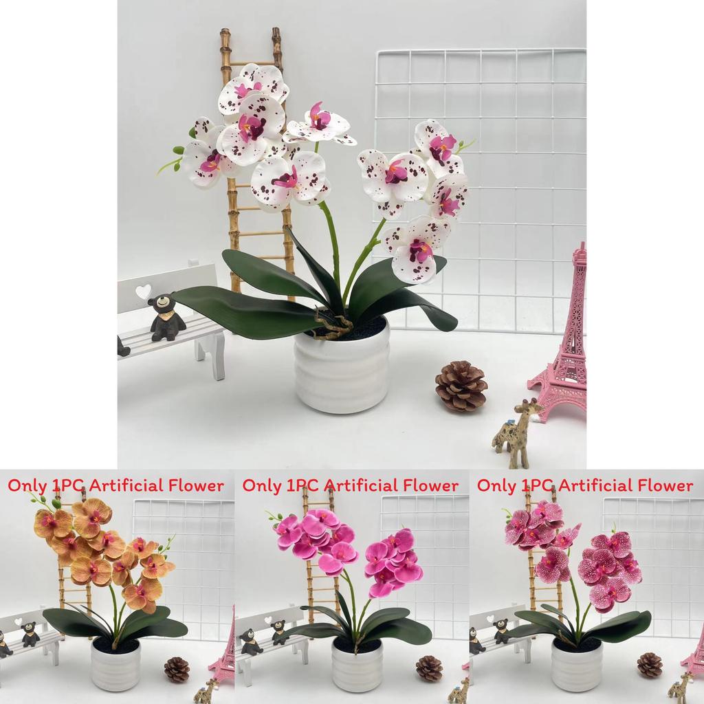 Phalaenopsis Artificial Flower Plant Pot For Wedding Decor And Photography Indoor Outdoor Display