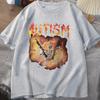 Unisex Autistic Funny Skeleton T-Shirt Women Autism Meme Graphic T Shirts Harajuku Fashion Vintage T Shirt Unisex Streetwear