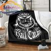 Mystery Cat and Satan  Fluffy Blanket  Warmth Soft Plush Sofa Throw  Square  Blanket Tourist blanket{Customize Your Picture}
