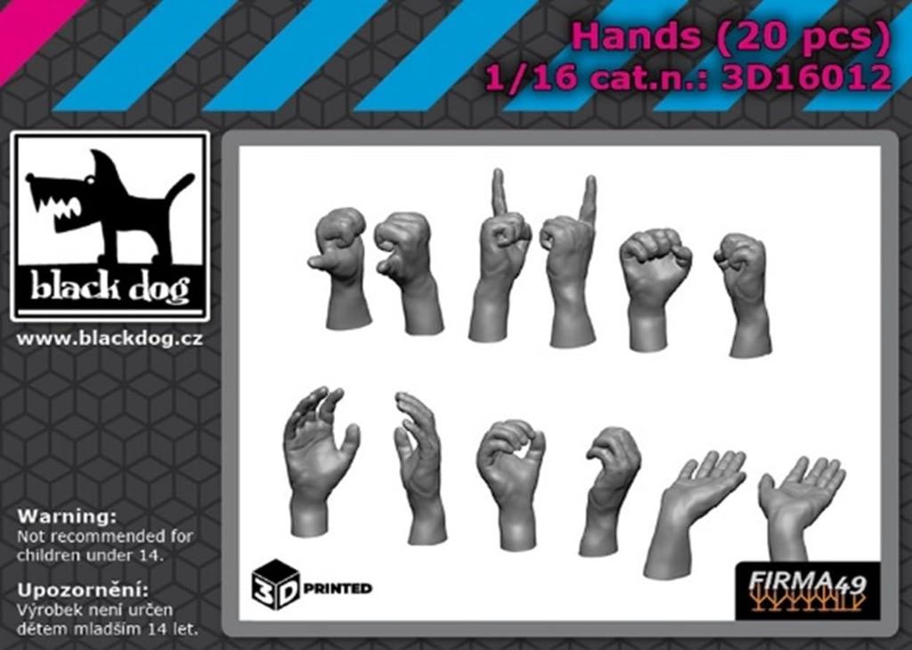 Black Dog Ручные 3D-печатные детали из смолы HAU3D16012 1/16 (20 штук) (военные)