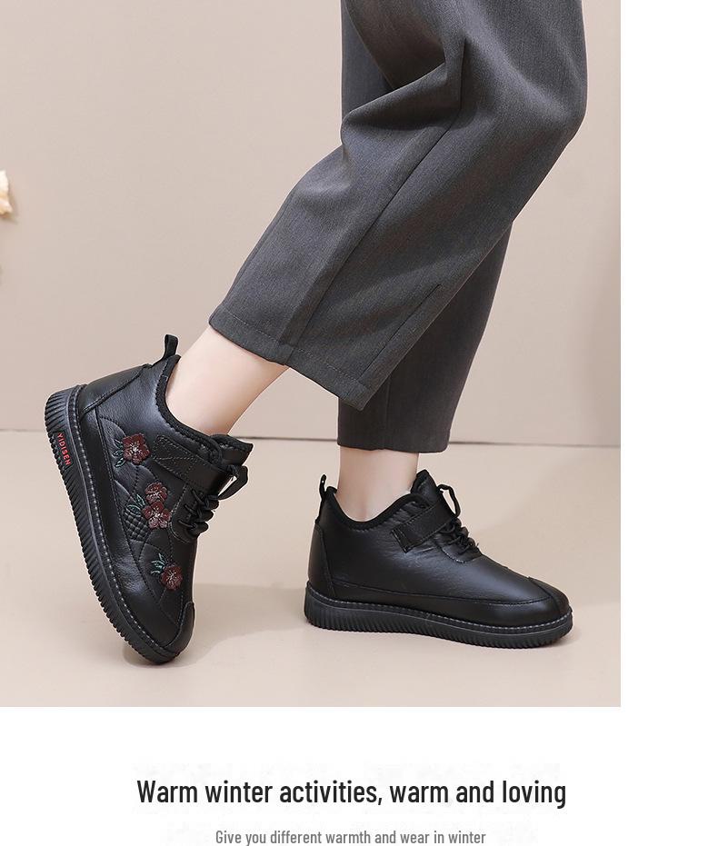 Женские водонепроницаемые нескользящие зимние сапоги из овчины для пожилых людей