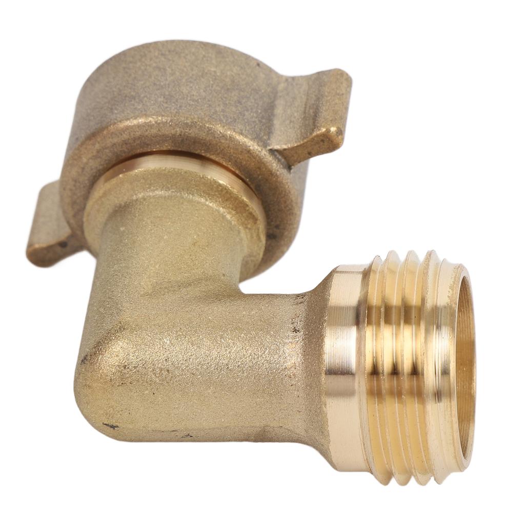 RV 90 Degree Hose Elbow Copper Enhanced Waterflow Efficiency RV Water Hose Connector with Wash Net Filter for Campervan