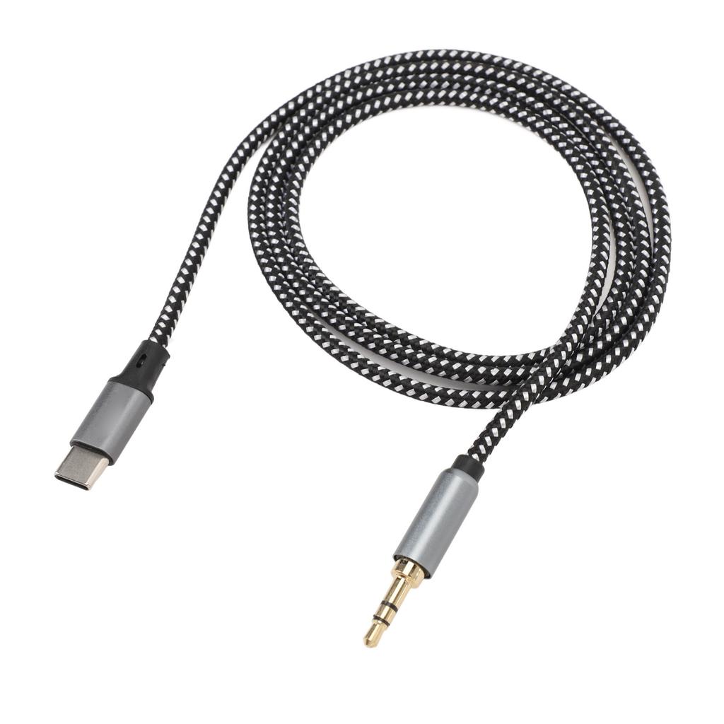 1m TYPE C To 3.5mm Sound Aux Jack Cable USB C To 3.5mm Cord for Jogging Driving Travels