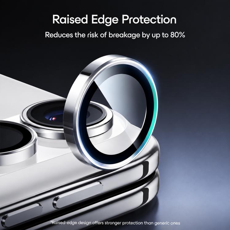 HD Hawkeye Camera Lens Protector For iPhone Duo, Metal Bezel 99.9% High Transparency Anti-Glare Lens Tempered Glass Film