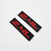 2x Black&Red Metal 2.4L Car Emblem 2.4 Bagde 3D Fender Sticker Sport Turbo Decal