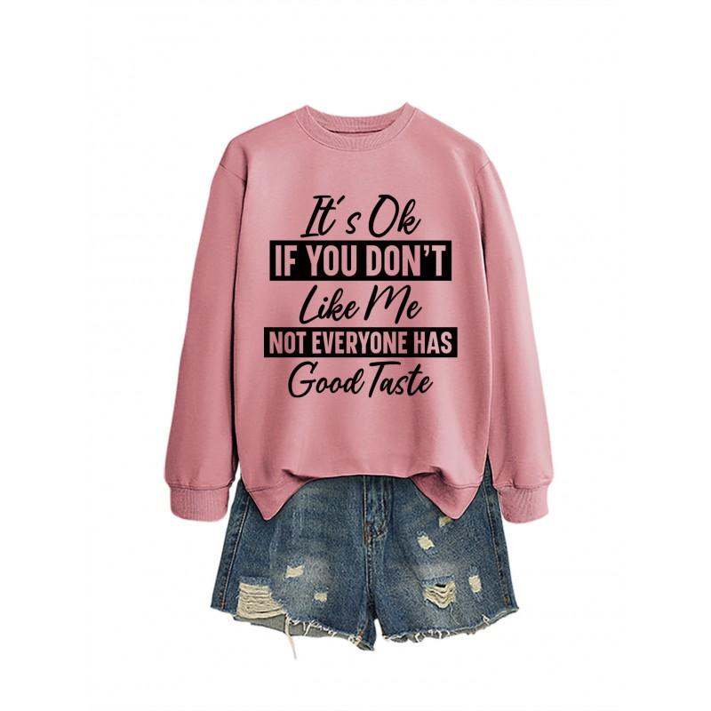 Womens Loose Fit Cotton Hoodie With Print Design Winter Casual Wear