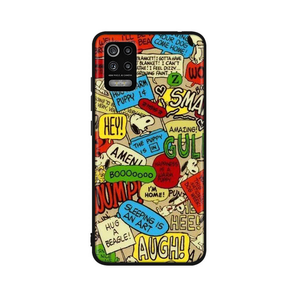 Чехол PT78 Snoopy для iPhone 16 15 Plus 14 13 12 11 Pro 8 7 6S 6 SE 5S X XR XS Max Realme C30 C33 C31 9I Huawei P30 черный мягкий чехол