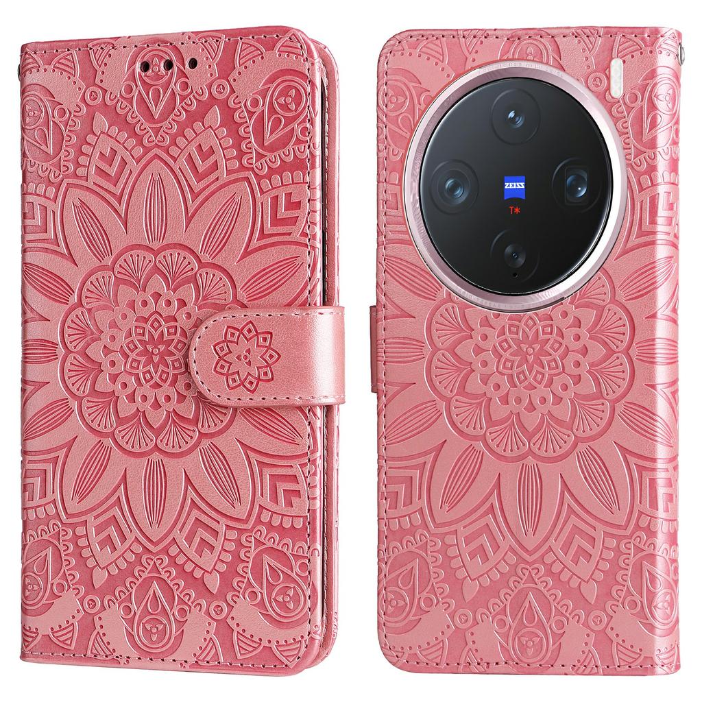 For Vivo X200 Pro Mini 5G Case Sunflower Imprint Leather Wallet Phone Cover