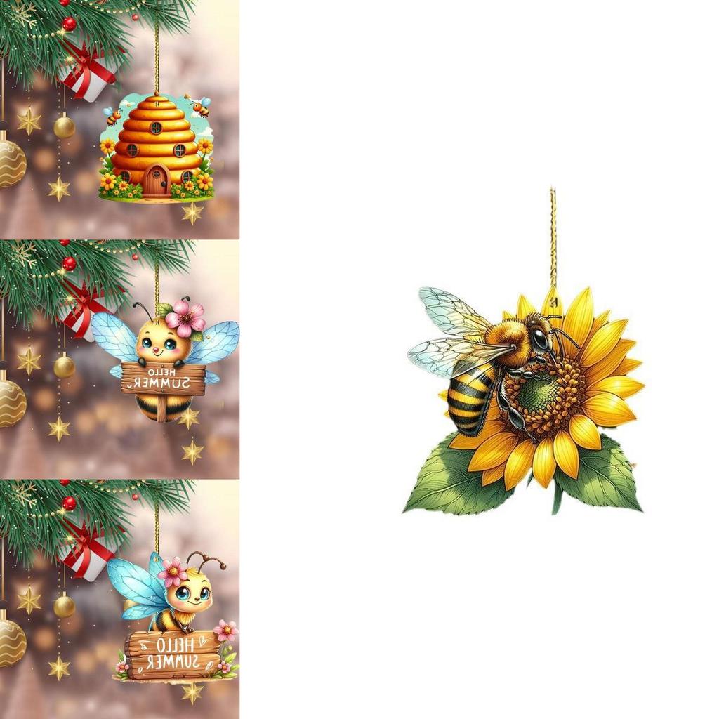 Милое Минималистичное Акриловое Украшение Пчела для Автомобиля Подарок для Праздничного Обаяния Интерьера