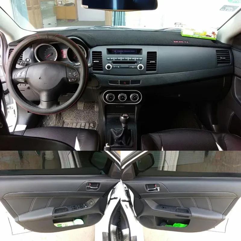 Для Mitsubishi Lancer EX 2009-2016 Внутренняя центральная панель управления Ручка двери Наклейки из углеродного волокна Декали Стайлинг автомобиля Аксессуар