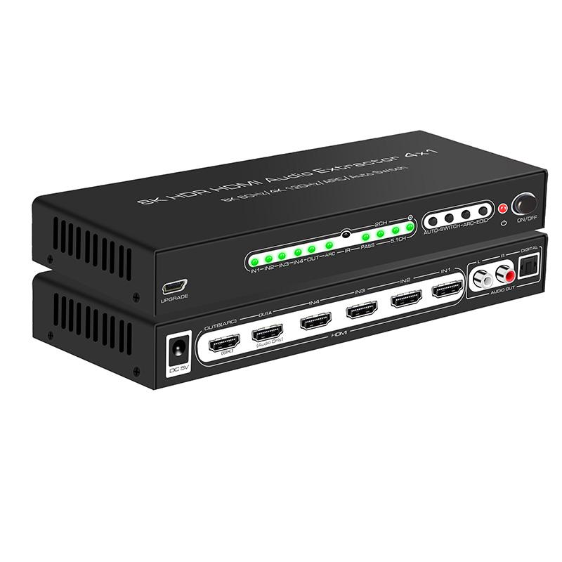 HDR Переключатель для игр Switch 8K HDR Аудио экстрактор 4X1 для ТВ HDMI переключатель Адаптер Конвертер Подключи и играй HDMI Сплиттер Адаптер Видео конвертер HDMI HUB