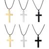 Fashion Stainless Steel Cross Pendant Necklace For Women Men Rope Chain Charm Necklace Cool Boys Girls Punk Hip Hop Jewelry Gift
