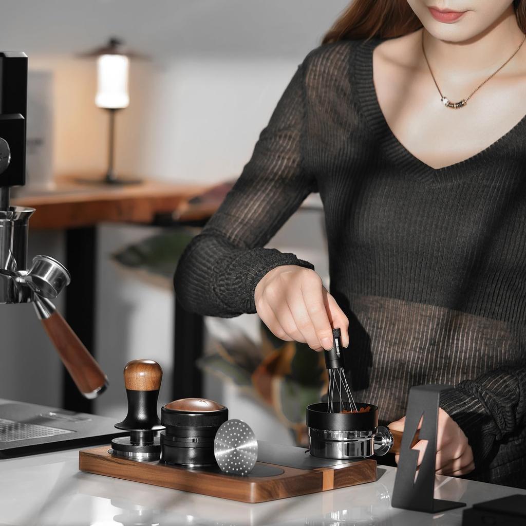 MHW-3BOMBER Игла для эспрессо 2.0 WDT Инструмент с иглами 0,4 мм, 8 регулируемых игл, магнитная подставка, 6 запасных игл, игла для перемешивания, кофе