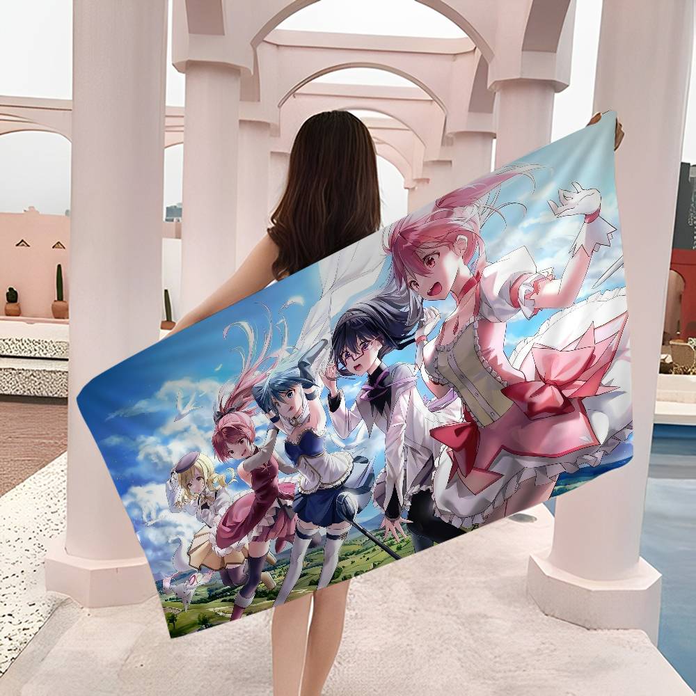 P-Puella Magi Madoka M-Magica Микрофибровое пляжное полотенце Впитывающее Быстросохнущее Мягкое для йоги плавания курорта альпинизма