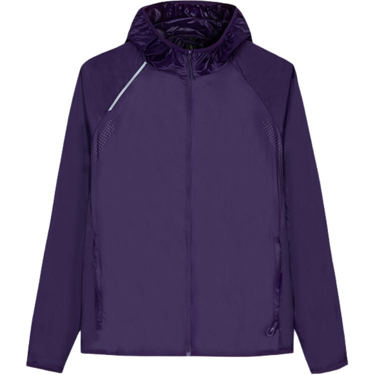 Anta Outdoor Series Solid Color Zip-Up Hooded Comfortable Breathable Sports Jacket Unisex Jacket Crimson-Purple 172430602-2
