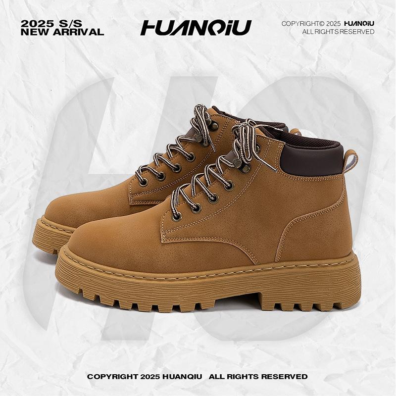 Глобальные ботинки Мартин на толстой подошве мужские ZHQ-HY2160 осенние популярные универсальные ретро мужские туфли уличные повседневные ботинки цвета ревеня