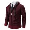 Cardigan Sweater Young and Middle-aged Jacket Autumn and Winter New Hooded Casual Fleece Thread Sweater Men's