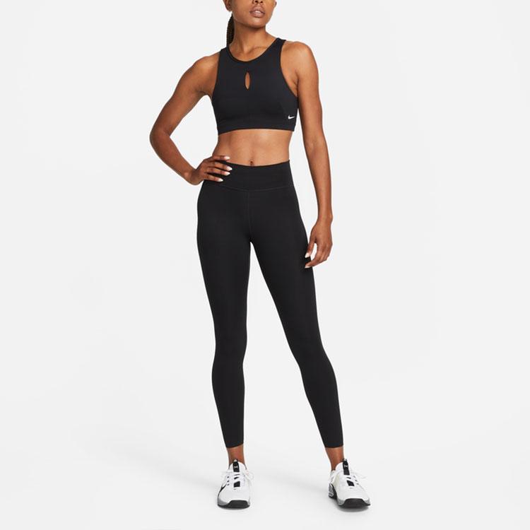 Nike Dri-FIT Solid Logo Средняя поддержка спортивный бюстгальтер женское нижнее белье черный DM0657-010