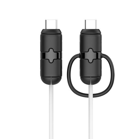 2Pcs Silicone Charging Cable Protective Case Anti-break Data Line Cord Protector Winder Cover Sleeve Cable Wrap for iPhone for Android for Type-C