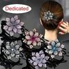 New Flower Rhinestone Dovetail Clip Large Elegant Round Hair Flower Hair Clip