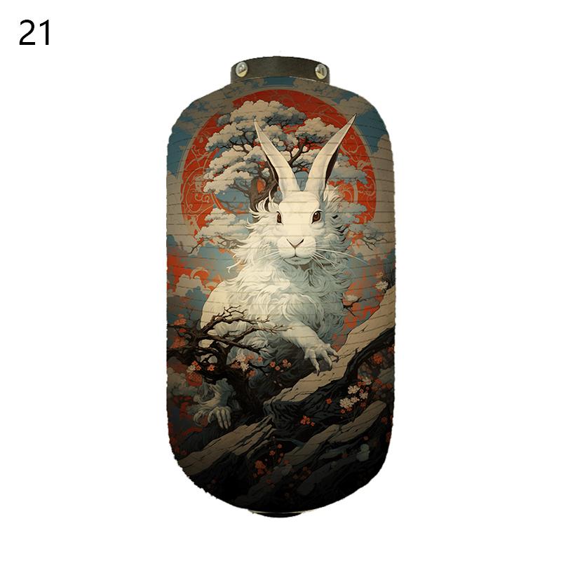 Японский традиционный бумажный фонарь в стиле укиё-э с изображением кролика, ресторан, кухня изакая, магазин суши, подвесной декор