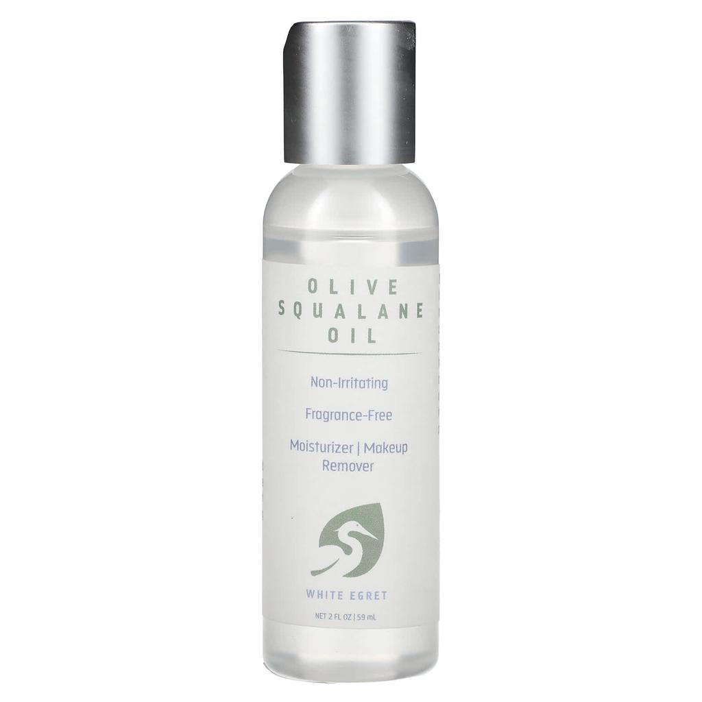 White Egret Personal Care Оливковое сквалановое масло, без отдушек, 2 жидких унции (59 мл)