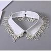 Shirt Detachable Collar Neckline White Black False Collar Fashion Pearl Fake Collar  Women