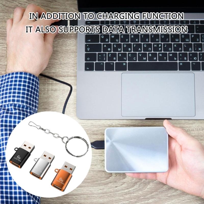 USB на USB C Адаптер Тип C Женский на USB A Мужской Конвертеры Для Часов, Телефона, Смартфона 120 Вт Зарядка 6 Гбит/с Передача Данных