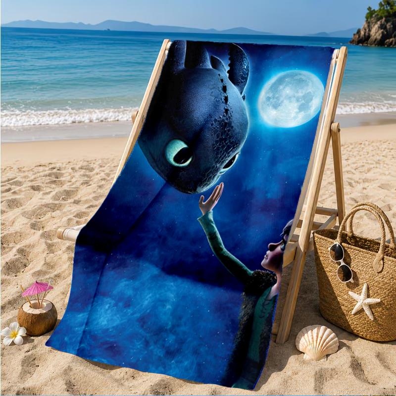 Dragon Taming Adventure Beach Towel, Super Soft Microfiber, Perfect Gift for Her/Him, Birthday, for Pool, Beach, Travel, Decor Beach Party