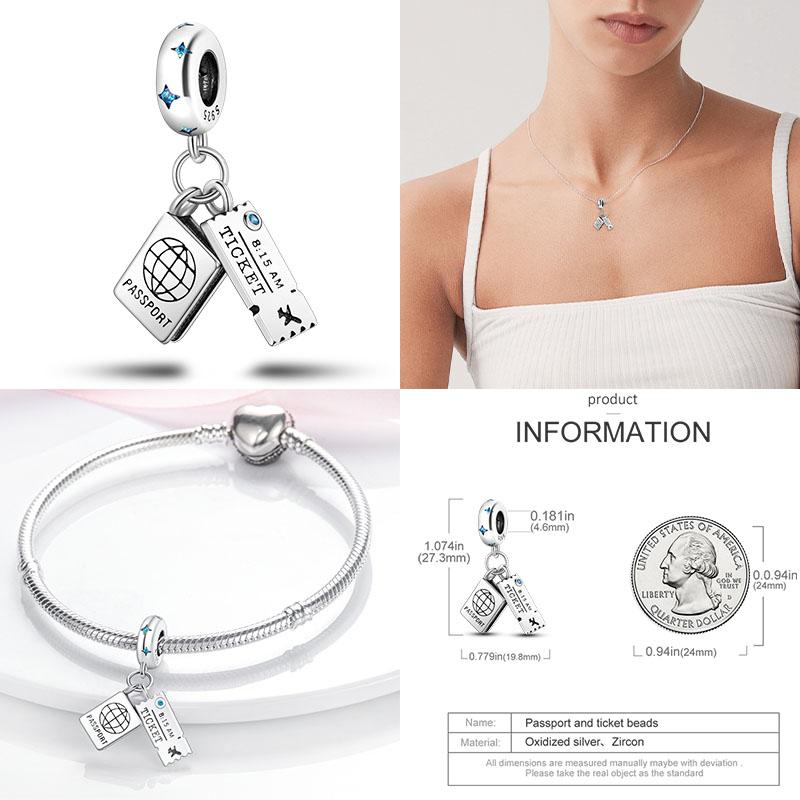 Шарм Медь Путешествия Самолет Земля Бусины Подвеска Подходит Оригинальный Браслет Сделай Сам Изысканные Ювелирные Изделия Шармы