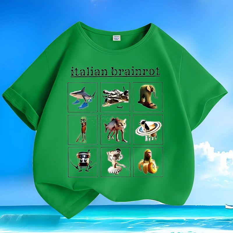 Детский повседневный тунтунгтунгсагур деревянная фигурка Шань Хай Цзин топ, летний свободный топ для мальчиков и девочек