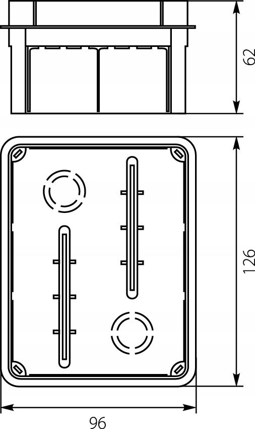 Flush-Mounted Box Pp/T 4 White Cover 96X126X60.5