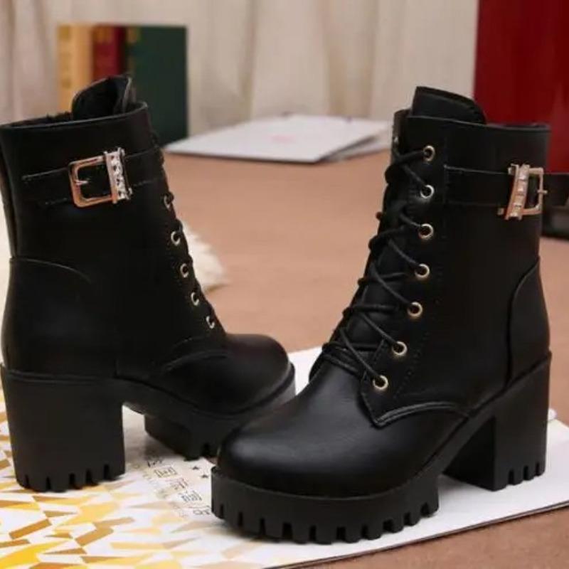Горячая Распродажа Женская Обувь 2026 Зимние Женские Ботильоны Модные Шнурованные Туфли для Женщин Дизайнерские Водонепроницаемые Сапоги Zapatos De Mujer