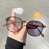 1 Pair Women's Geometric Light Adaptive Tinting Fashion Glasses - Oversized Oval Frame Trendy Eyewear
