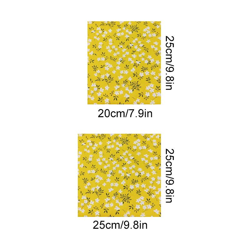 8 шт. Лоскутная ткань DIY Швейный Квилтинговый материал 25x25 см Желтый с принтом 20x25 см Саржевое переплетение Цветочная серия Хлопковая ткань