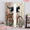 2pcs,2D Plane Printing Contemporary Curtains Purrfect Ride Polyester (without Rod) Festive Use for Kitchen Living Room Office