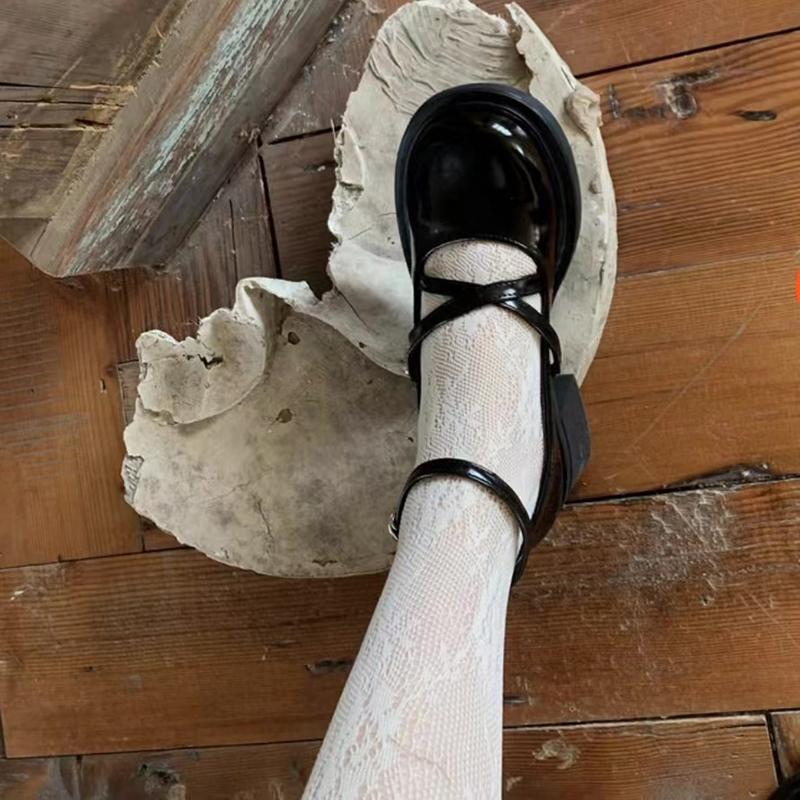 Модные туфли-лодочки с перекрестными ремешками на толстом каблуке для женщин 2024 года, новые черные коричневые туфли Мэри Джейн на высоком каблуке, женские туфли с круглым носком в студенческом стиле Zapato Mujer