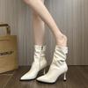 2024 High Quality Ladies Shoes Mid-Calf Women's Boots Fashion Side Zipper Office and Career Sexy Pointed Toe Shoes for Women