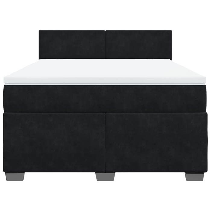 Cadre de lit avec matelas - Maison Exclusive - Noir - 140x190 cm - Velours - 2 places
