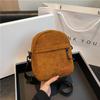 Corduroy Small Square Bag 2024 Spring Fashion Retro Women's Bag New Simple Solid Color Velvet Commuter Shoulder Messenger Bag
