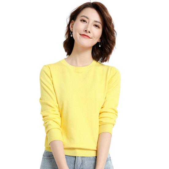 Женские зимние топы, однотонные, с круглым вырезом, с длинным рукавом, свитер, свободный