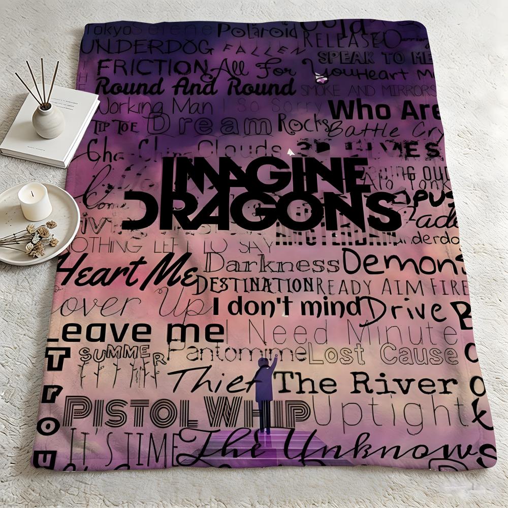 music IImagine Dragonss Throw Warm Soft Flannel Blanket Multiuse for Sofa Bed Camping Travel Nap