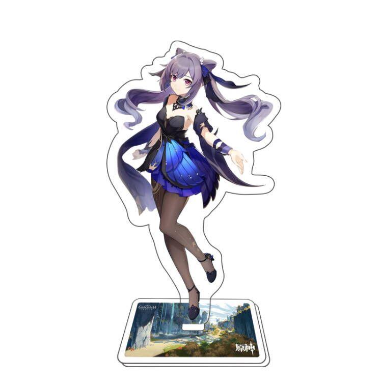 Игра Genshin Impact Стенд для фигурки Модель Игрушка 15 см Кэцин Шэнь Хэ Аратаки Итто Акриловая пластина с фигуркой Настольное украшение Подарок