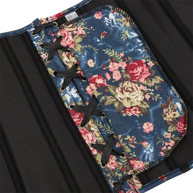 Ретро синий дворцовый shapewear для женщин с красивой фигурой и завязками на талии