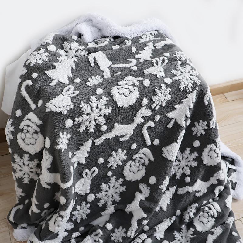 Двухслойное теплое фланелевое жаккардовое одеяло для зимы